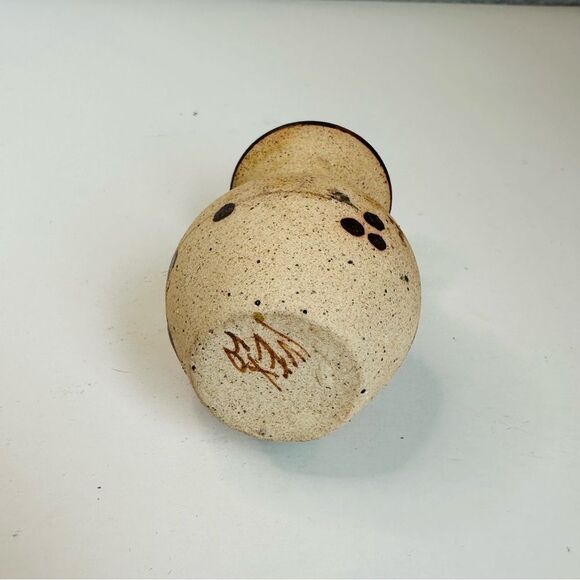 Tonala Mini Vase Mexican Pottery Signed  3in X 1in - Picture 3 of 3